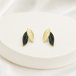 Load image into Gallery viewer, Noir Leaf Duo Studs