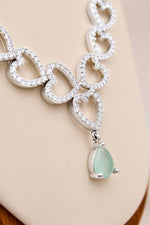 Load image into Gallery viewer, Linked Hearts Mint Aqua Drop Set