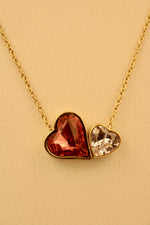 Load image into Gallery viewer, Ruvique Ruby Heart Duo Necklace