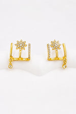 Load image into Gallery viewer, Crystal Star Huggie Drop Earrings