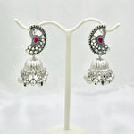 Load image into Gallery viewer, Ruby Peacock Jhumka Earrings