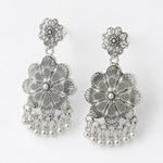 Load image into Gallery viewer, Zara Silver Bloom Drop Earrings
