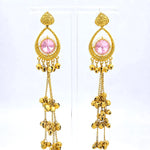 Load image into Gallery viewer, Pink Crystal Kashmiri Zumka Earrings