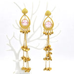 Load image into Gallery viewer, Pink Crystal Kashmiri Zumka Earrings