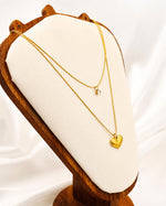 Load image into Gallery viewer, Dual Chain Puffy Heart Necklace