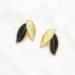 Load image into Gallery viewer, Noir Leaf Duo Studs