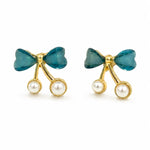 Load image into Gallery viewer, Ocean Bow Pearl Earrings