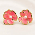 Load image into Gallery viewer, Peony Bloom Pearl Studs
