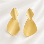 Load image into Gallery viewer, Matte Gold Leaf Drop Earrings
