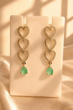 Load image into Gallery viewer, Linked Hearts Mint Aqua Drop Set