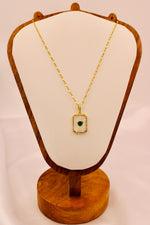 Load image into Gallery viewer, Emerald Heart Frame Necklace