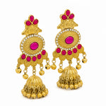 Load image into Gallery viewer, Antique Pink Chandbali Earrings