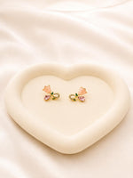 Load image into Gallery viewer, Pink Tulip Crystal Drop Earrings