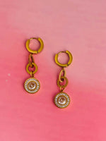 Load image into Gallery viewer, Golden Orbit Link Earrings