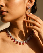Load image into Gallery viewer, Silver & Ruby AD Necklace Set