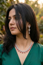 Load image into Gallery viewer, Silver & Ruby AD Necklace Set