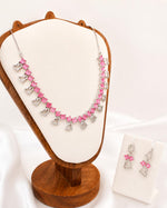 Load image into Gallery viewer, AD Blush Pink Square Stone Necklace Set