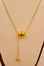 Load image into Gallery viewer, Gold Sphere Lariat Necklace