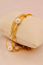 Load image into Gallery viewer, Pearl & Topaz Multi-Chain Bracelet