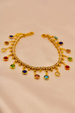 Load image into Gallery viewer, Multicolour Crystal Drop Anklet