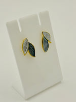 Load image into Gallery viewer, Ruvique Dual Tone Leaf Stud Earrings
