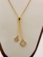 Load image into Gallery viewer, Lucky White Clover Drop Necklace