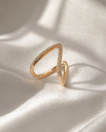 Load image into Gallery viewer, Ruvique Sharp Rose Gold V Ring