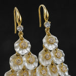 Load image into Gallery viewer, Pearl Petal Layered Drop Earrings