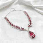 Load image into Gallery viewer, Ruvique Ruby Cascade AD CZ Necklace Set