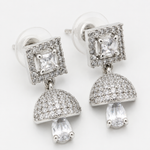 Load image into Gallery viewer, American Diamond Halo Jhumka Earrings