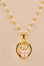 Load image into Gallery viewer, Rosa Pearl Circle Necklace