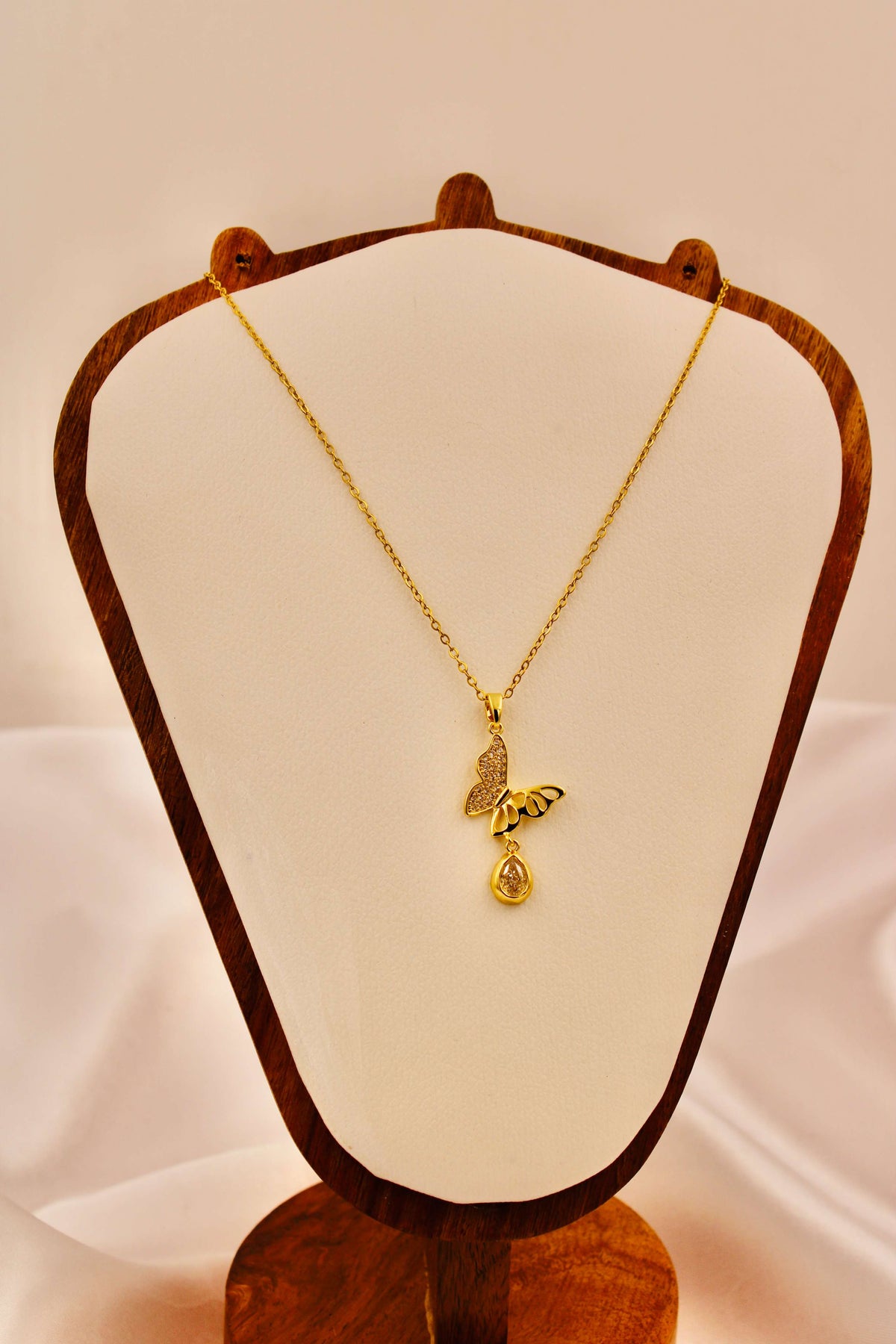 Aurora butterfly pendant necklace