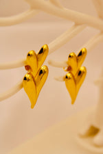 Load image into Gallery viewer, Stacked Heart Gold Earrings