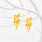 Load image into Gallery viewer, Stacked Heart Gold Earrings