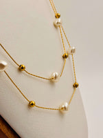Load image into Gallery viewer, Elowen Pearl Cascade Necklace