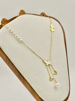 Load image into Gallery viewer, Celeste Butterfly Pearl Necklace