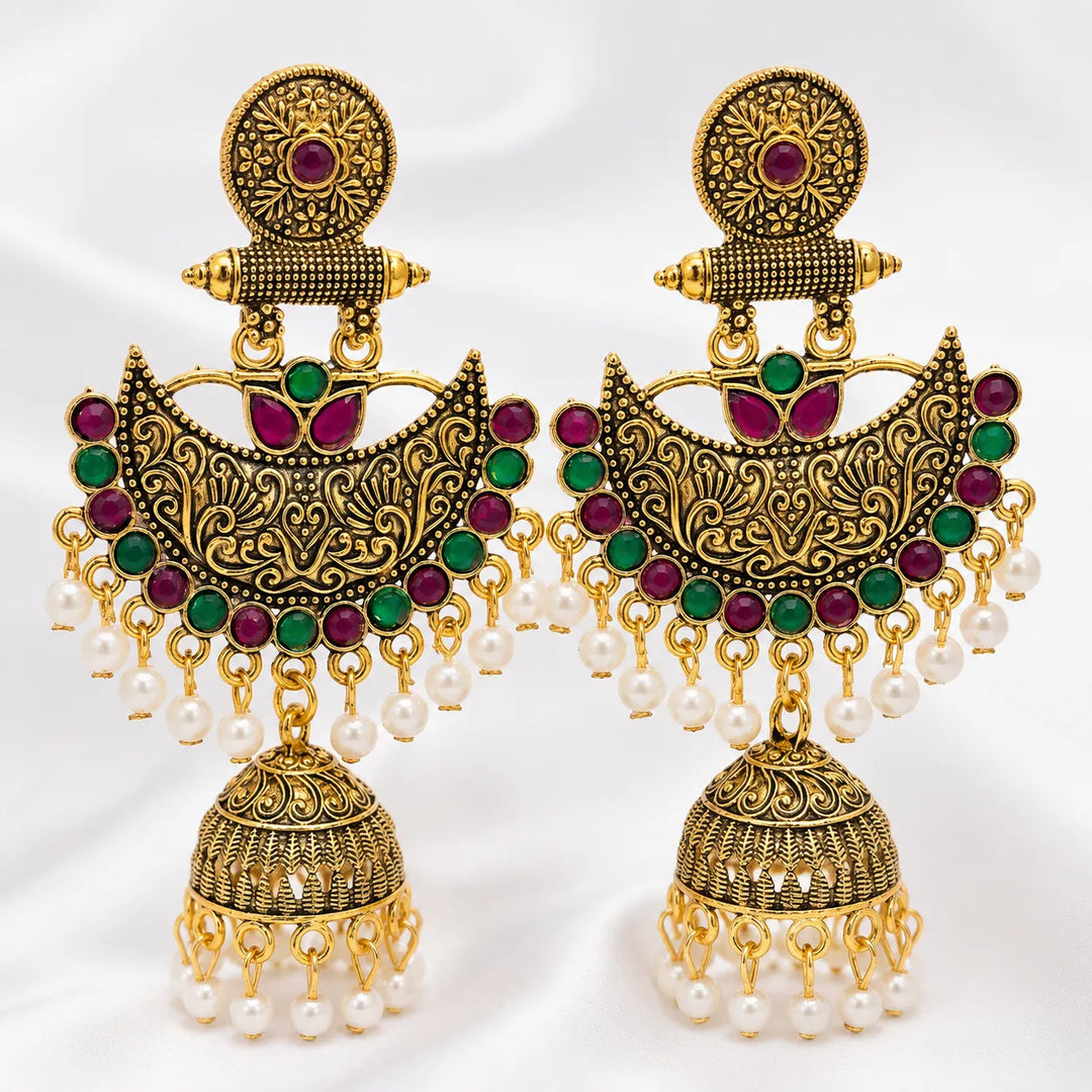 Heritage Chandbali Jhumka Earrings