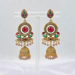 Load image into Gallery viewer, Heritage Stone Jhumka Earrings

