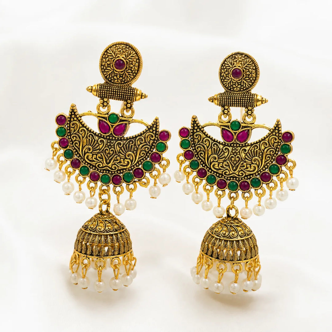 Heritage Chandbali Jhumka Earrings