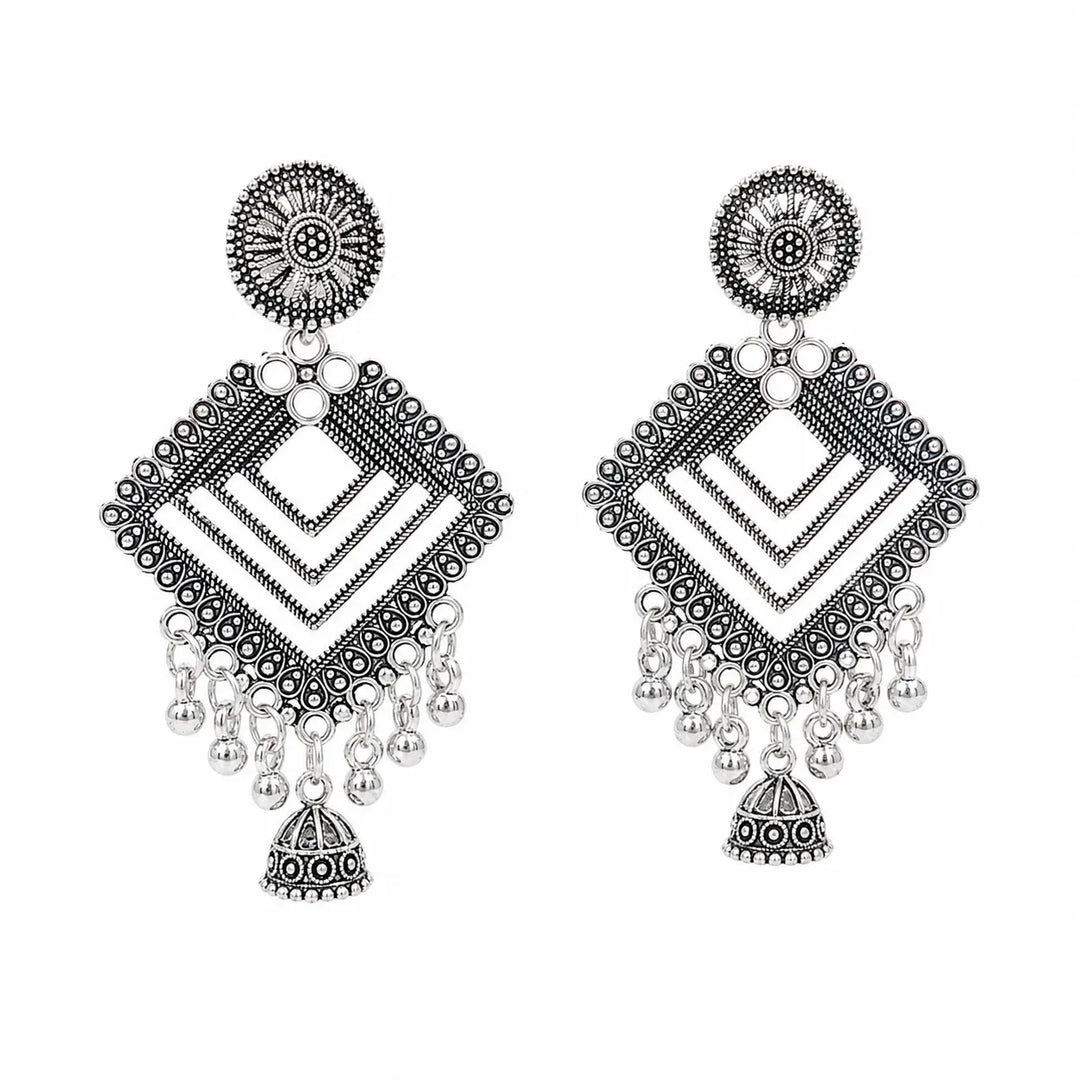 Oxidised Kite Jhumka Earrings