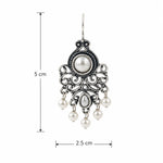 Load image into Gallery viewer, Oxidised Filigree Chandelier Pearl Drop Earrings
