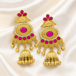 Load image into Gallery viewer, Antique Pink Chandbali Earrings
