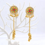 Load image into Gallery viewer, Kashmiri Kundan Sunflower Ghungroo Jhumka
