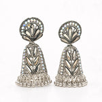 Load image into Gallery viewer, Mirror Stone Oxidised Jhumka Earrings
