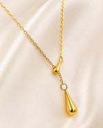 Load image into Gallery viewer, Double Teardrop Lariat Necklace
