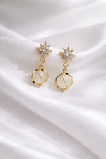 Load image into Gallery viewer, Celestial Pearl Drop Earrings

