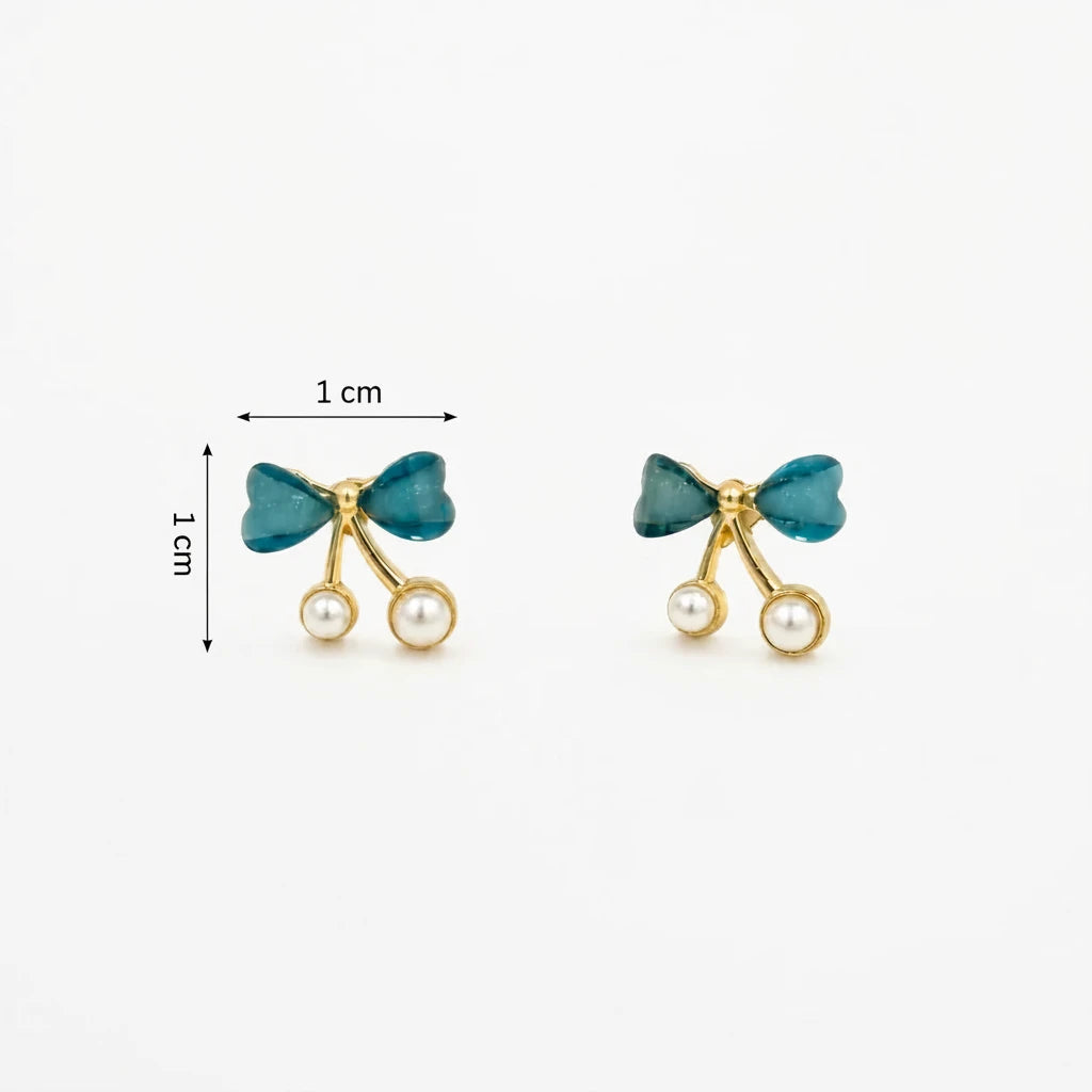 Ocean Bow Pearl Earrings