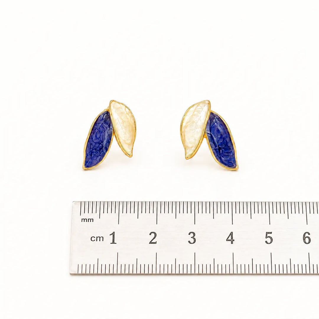 Azure Bloom Carved Studs