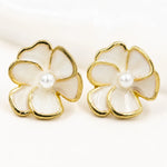 Load image into Gallery viewer, Pearl Blossom Stud Earrings
