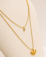 Load image into Gallery viewer, Dual Chain Puffy Heart Necklace
